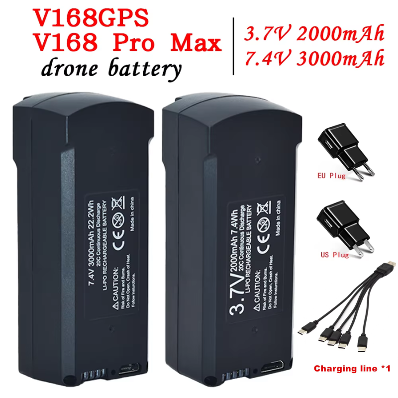 Drone Battery Lipo - GPS V198 7.4V 3000mAh Battery RC